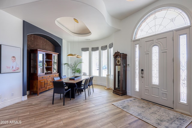 foyer with light hardwood / wood-style flooring