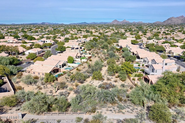 aerial view with a mountain view