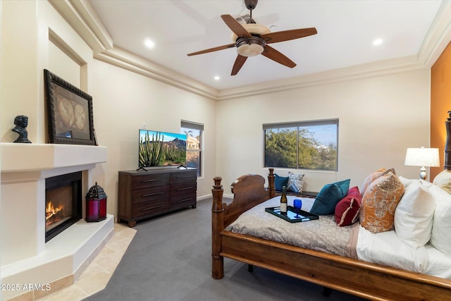 bedroom featuring ceiling fan