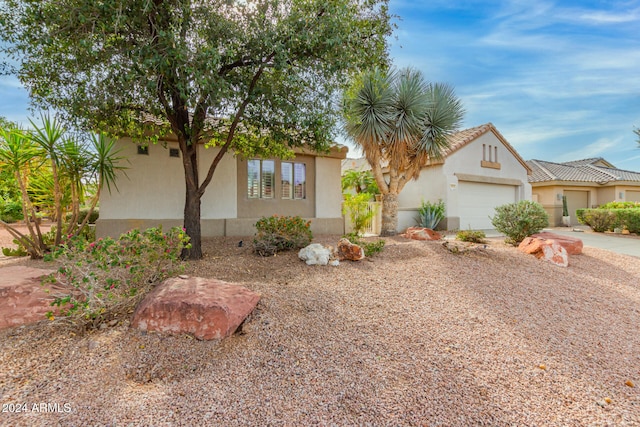 view of front of house with a garage