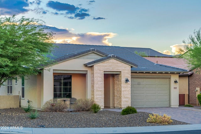 view of front of house featuring a garage