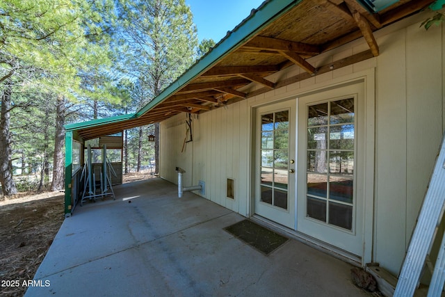 view of patio / terrace featuring french doors