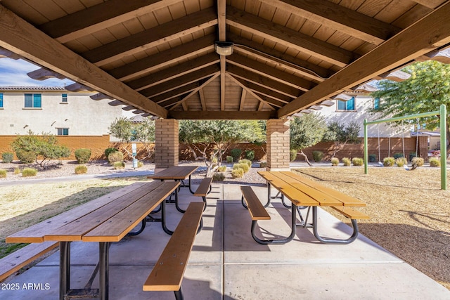 view of patio with a gazebo