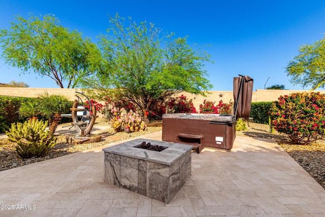 17139 S 174th Dr, Goodyear, AZ 85338 - view of patio with fence and a fire pit