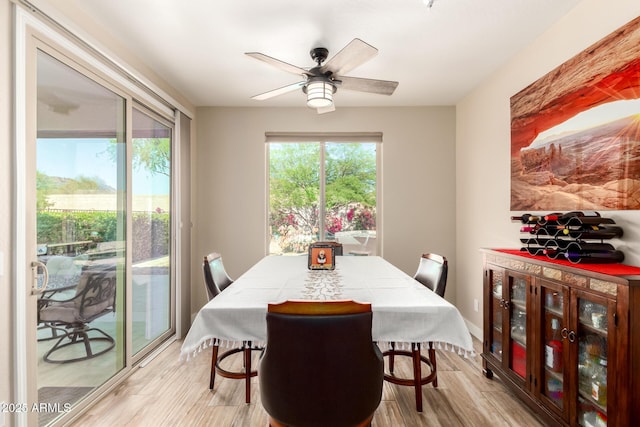 17139 S 174th Dr, Goodyear, AZ 85338 - dining room with light wood-type flooring and a ceiling fan