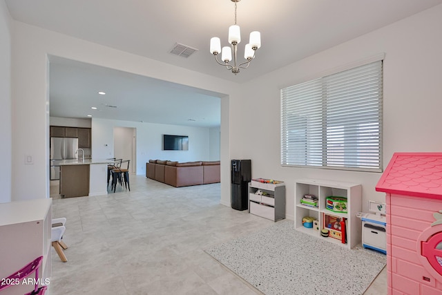 17819 W Georgia Ave, Litchfield Park, AZ 85340 - rec room featuring a chandelier and recessed lighting