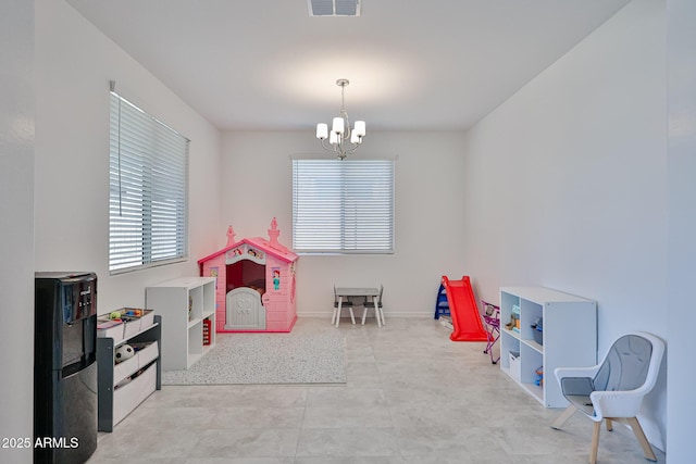 17819 W Georgia Ave, Litchfield Park, AZ 85340 - game room featuring healthy amount of natural light and a chandelier