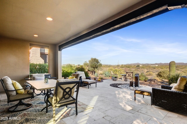 view of patio / terrace featuring an outdoor living space