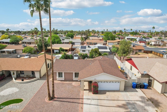bird's eye view with a residential view