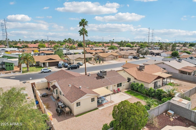aerial view featuring a residential view