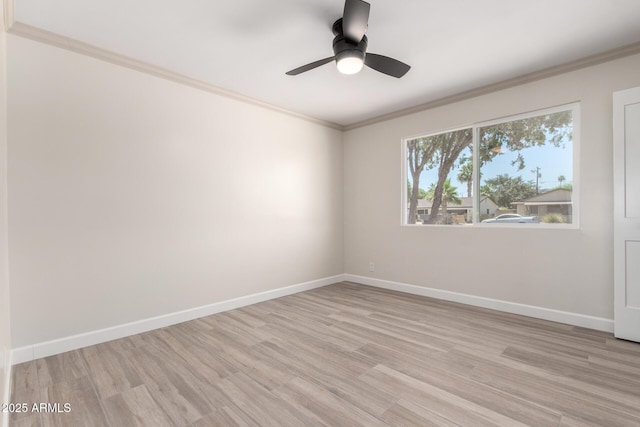 3050 E Cholla St E, Phoenix, AZ 85028 - spare room with crown molding, light wood finished floors, and ceiling fan