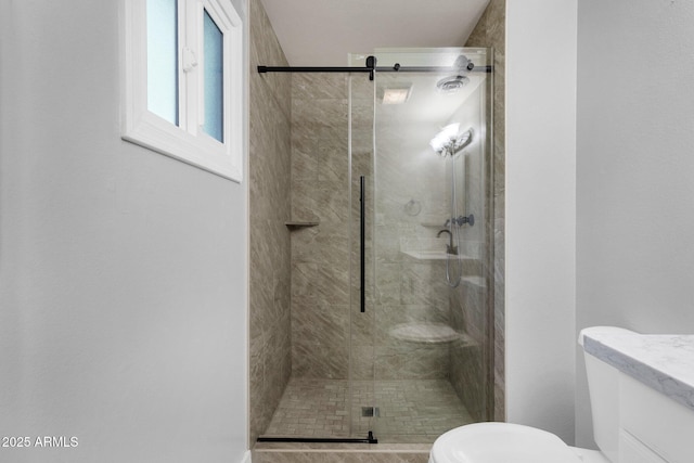 14215 N 36th Way, Phoenix, AZ 85032 - full bathroom featuring toilet, a stall shower, and vanity