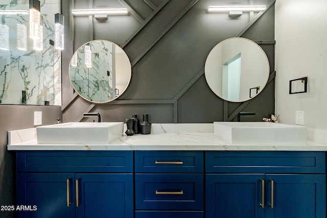 bathroom with double vanity