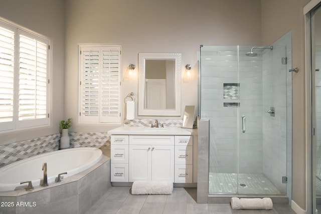 14424 N 64th Pl, Scottsdale, AZ 85254 - full bathroom with a shower stall, a garden tub, vanity, and plenty of natural light