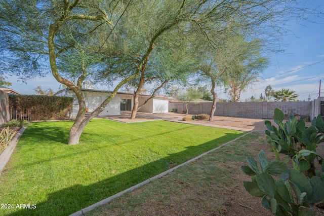 view of yard with a patio area