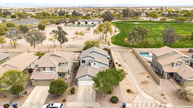 aerial view featuring a residential view