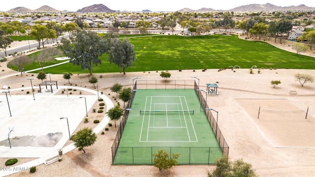 bird's eye view featuring a mountain view