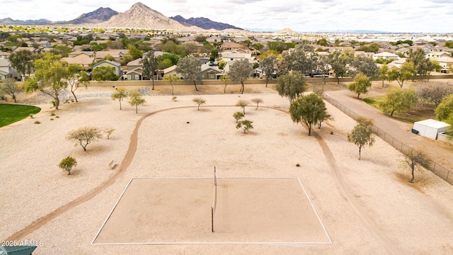 bird's eye view with a residential view and a mountain view