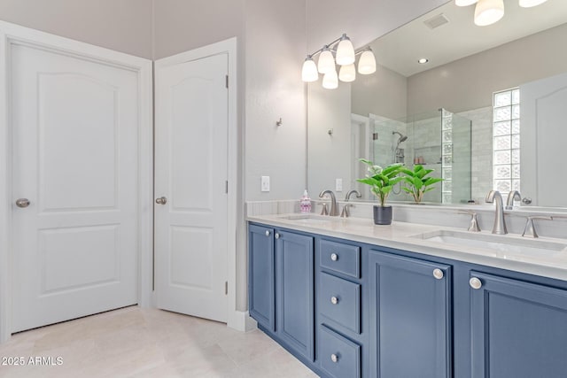 557 S Lemon Ct, Gilbert, AZ 85296 - bathroom with a stall shower and double vanity