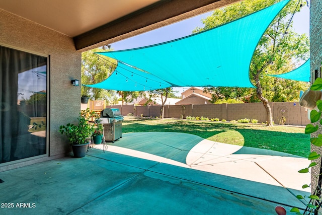 557 S Lemon Ct, Gilbert, AZ 85296 - fenced backyard featuring a patio and area for grilling