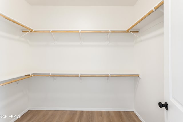 walk in closet featuring hardwood / wood-style flooring