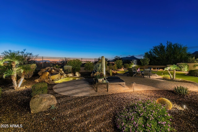 view of yard with a patio area