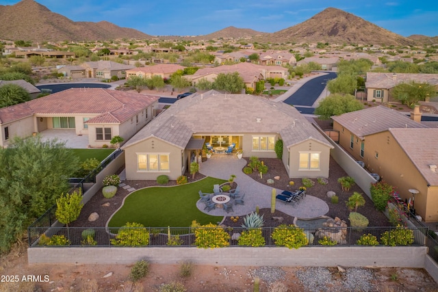 aerial view with a mountain view