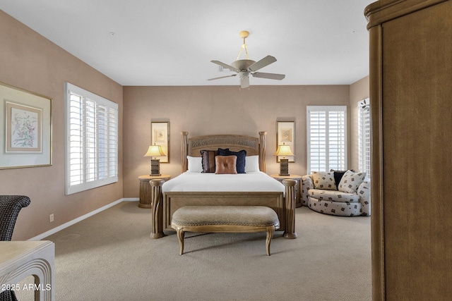 13827 N Mesquite Ln, Fountain Hills, AZ 85268 - bedroom with baseboards, a ceiling fan, and carpet
