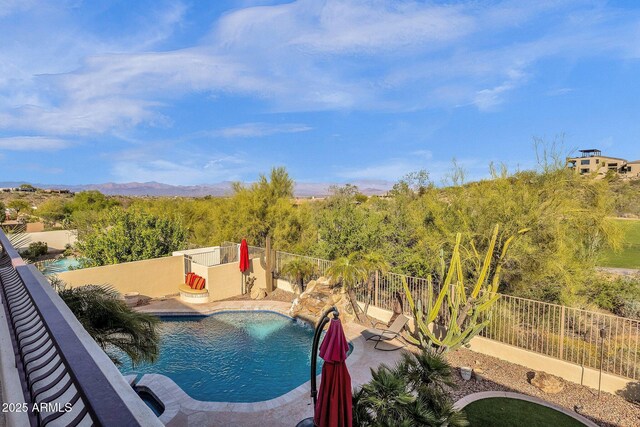 13827 N Mesquite Ln, Fountain Hills, AZ 85268 - view of pool with a patio area, a fenced backyard, and a fenced in pool