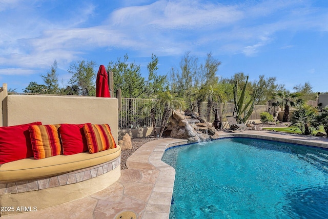 13827 N Mesquite Ln, Fountain Hills, AZ 85268 - view of pool featuring a fenced in pool, a patio, and fence private yard