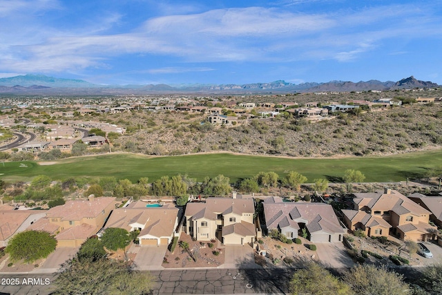 13827 N Mesquite Ln, Fountain Hills, AZ 85268 - drone / aerial view featuring view of golf course, a residential view, and a mountain view