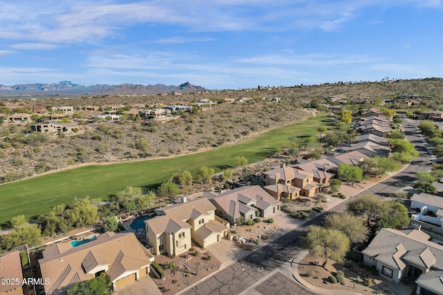 13827 N Mesquite Ln, Fountain Hills, AZ 85268 - birds eye view of property with a mountain view, a residential view, and view of golf course