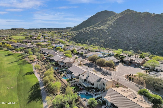 13827 N Mesquite Ln, Fountain Hills, AZ 85268 - aerial view featuring a mountain view and a residential view
