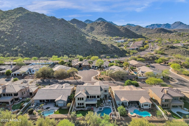 13827 N Mesquite Ln, Fountain Hills, AZ 85268 - bird's eye view with a mountain view and a residential view