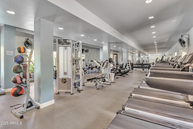 5450 E Deer Valley Dr Unit 1004, Phoenix, AZ 85054 - workout area featuring recessed lighting