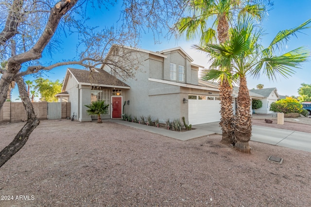 view of front facade with a garage