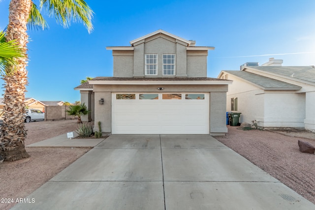 view of front of home featuring a garage