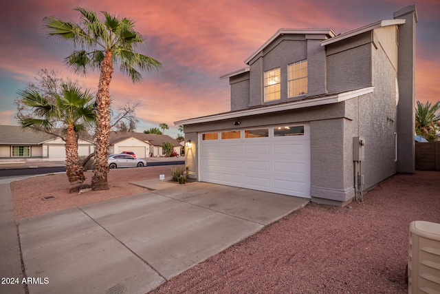 exterior space featuring a garage