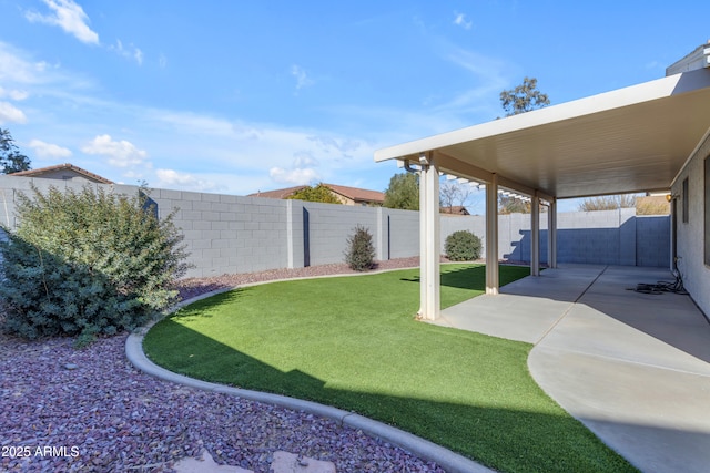 view of yard featuring a patio area