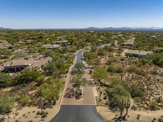 aerial view of a mountain backdrop