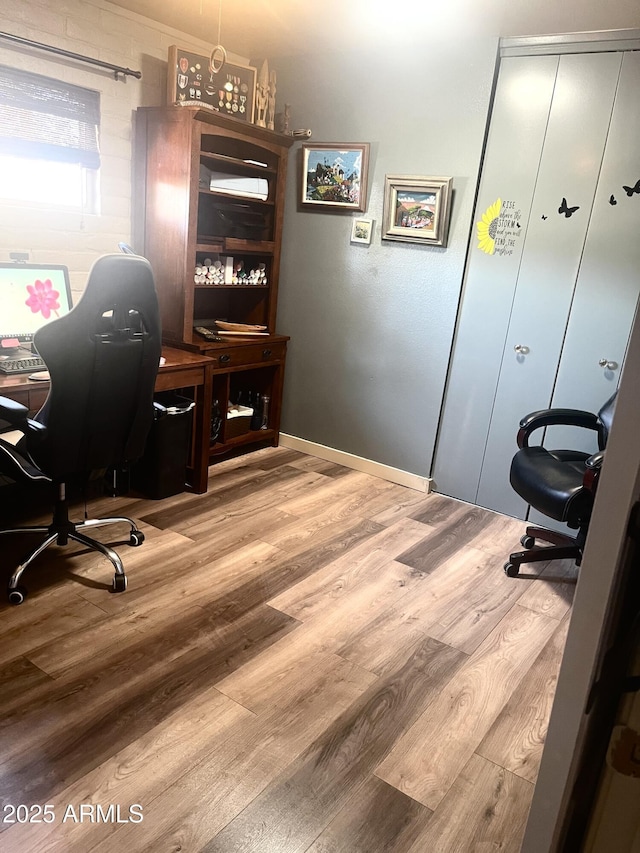 361 W Placer St, Ajo, AZ 85321 - home office featuring baseboards and wood finished floors