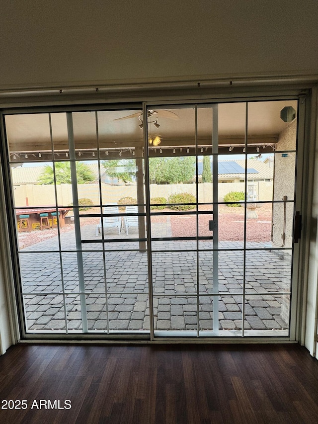 entryway featuring dark hardwood / wood-style flooring and a wealth of natural light