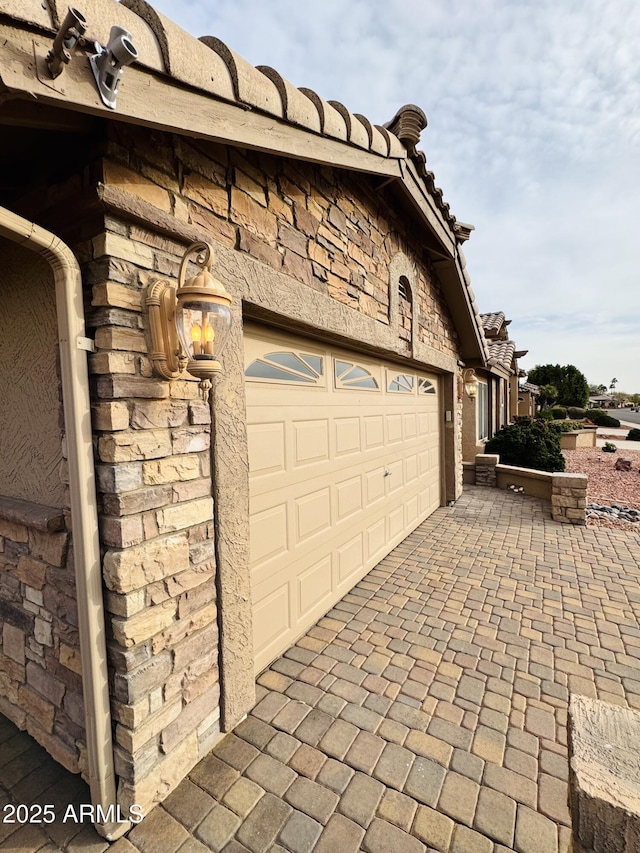 view of garage