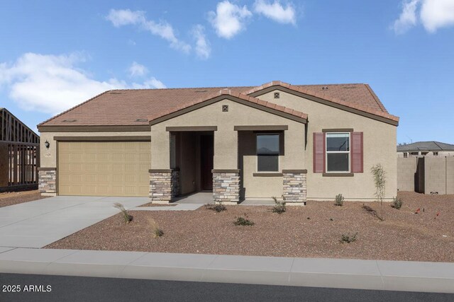 single story home with a garage