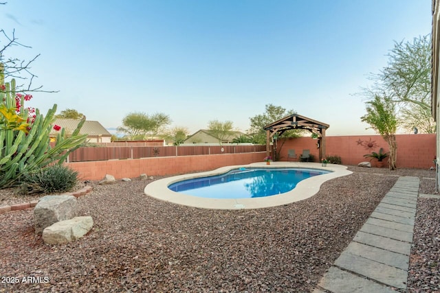 view of pool with a gazebo