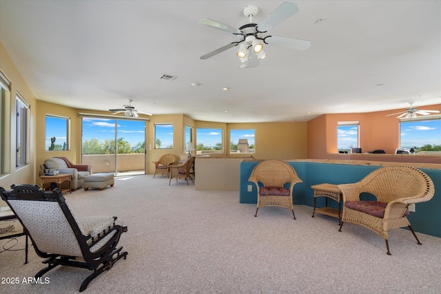 25483 N Wrangler Rd, Scottsdale, AZ 85255 - living room with carpet and ceiling fan