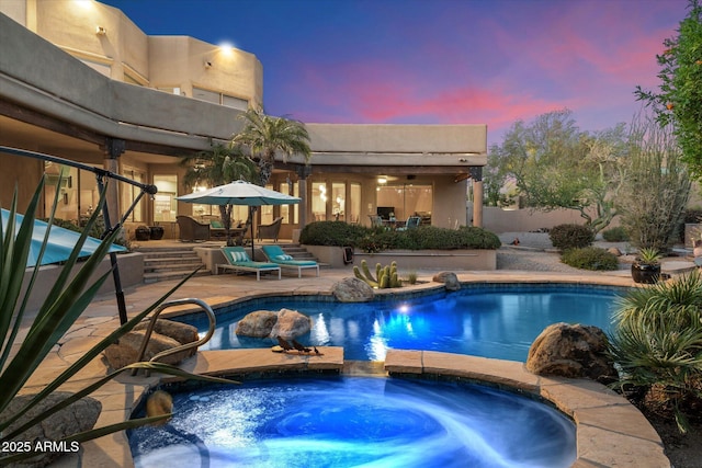 25483 N Wrangler Rd, Scottsdale, AZ 85255 - outdoor pool featuring a patio area and an in-ground hot tub