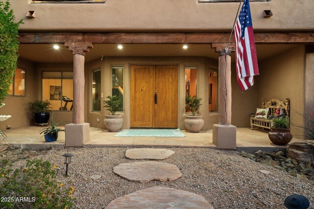 25483 N Wrangler Rd, Scottsdale, AZ 85255 - view of exterior entry featuring stucco siding