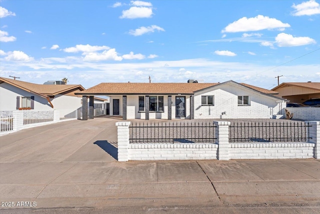 view of single story home