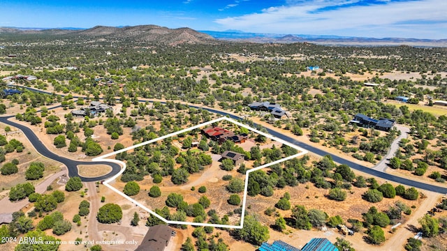 aerial view with a mountain view